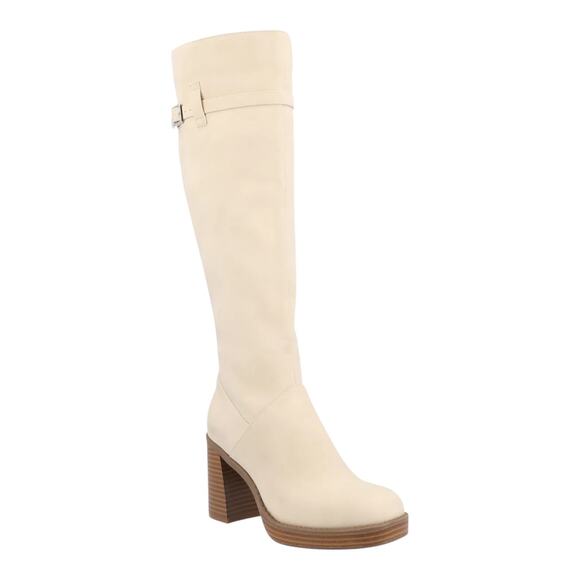 Journee Collection Women's Letice Wide Calf Platform Knee Boots Cream Size 9 W - Picture 1 of 5